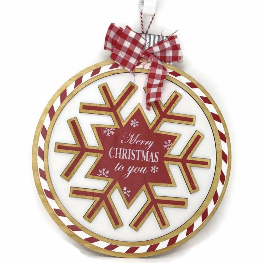 Christmas Snowflake Ornament Wood Decor